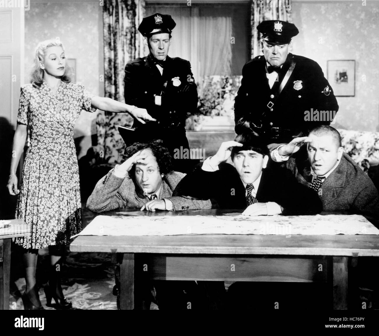 SOCKABYE BABY, front, from left, Julie Gibson, Larry Fine, Moe