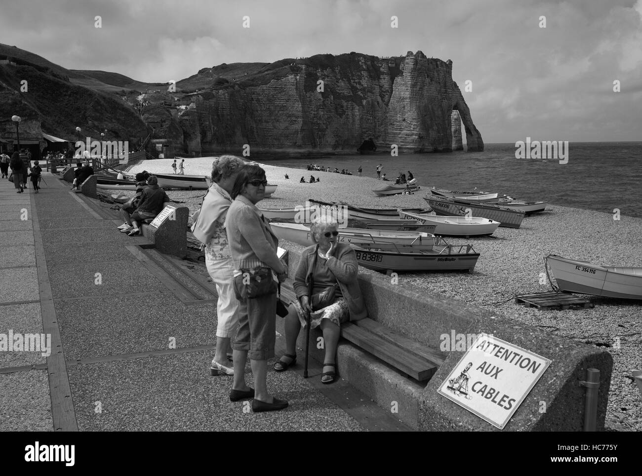 The beach at Étretat Stock Photo