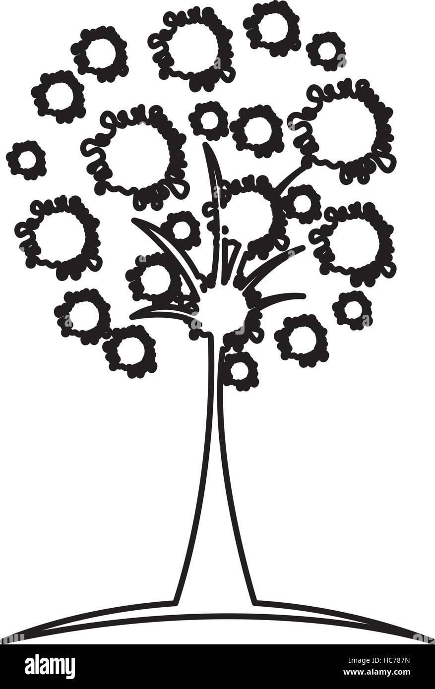 tree plant silhouette isolated icon vector illustration design Stock ...