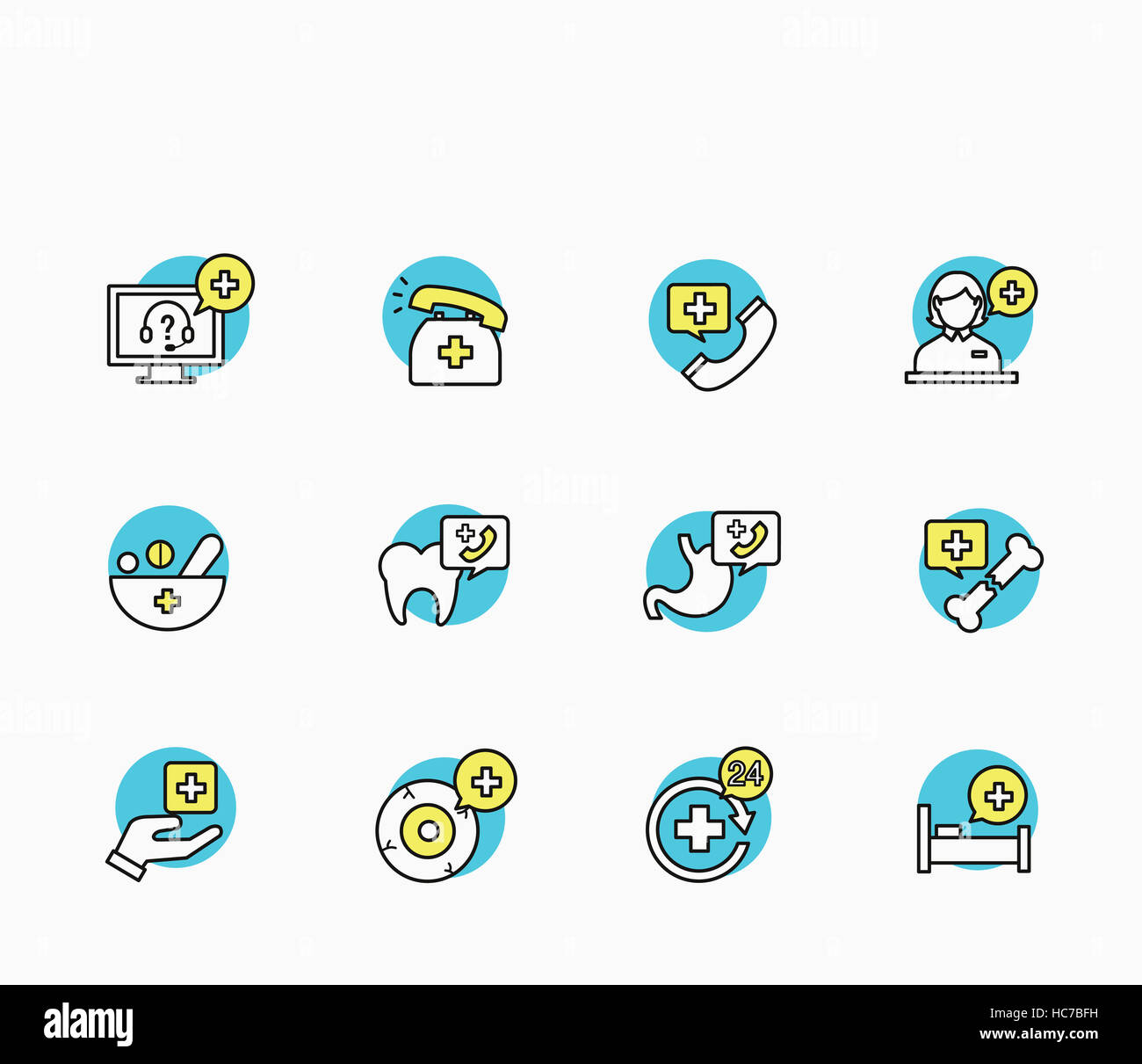 Various Icons Related To Medicine Stock Photo Alamy