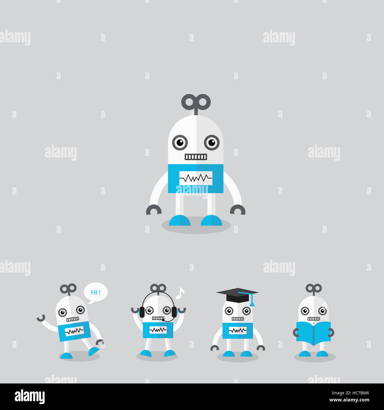 Icon set of various robots Stock Photo - Alamy