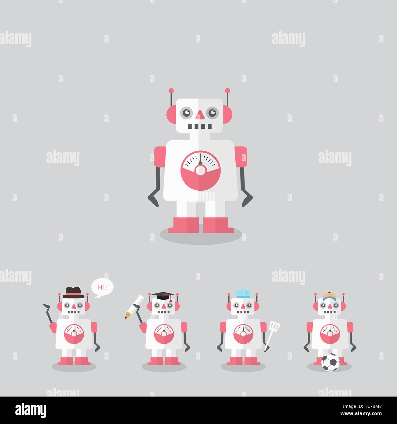 Icon set of various robots Stock Photo - Alamy