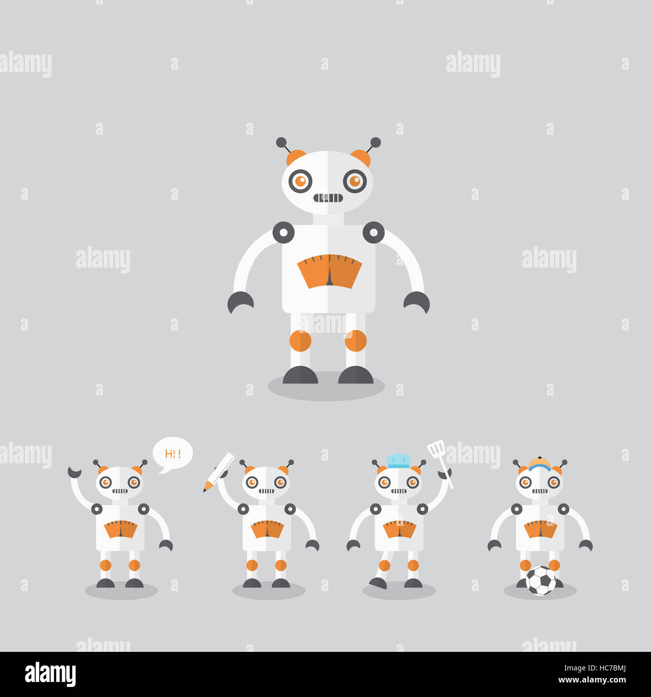 Icon set of various robots Stock Photo - Alamy