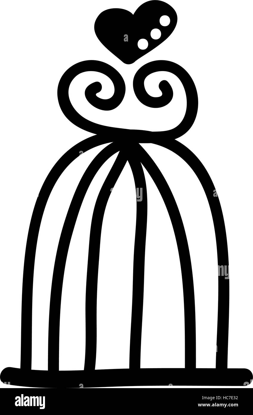 bird cage drawing isolated icon vector illustration design Stock Vector