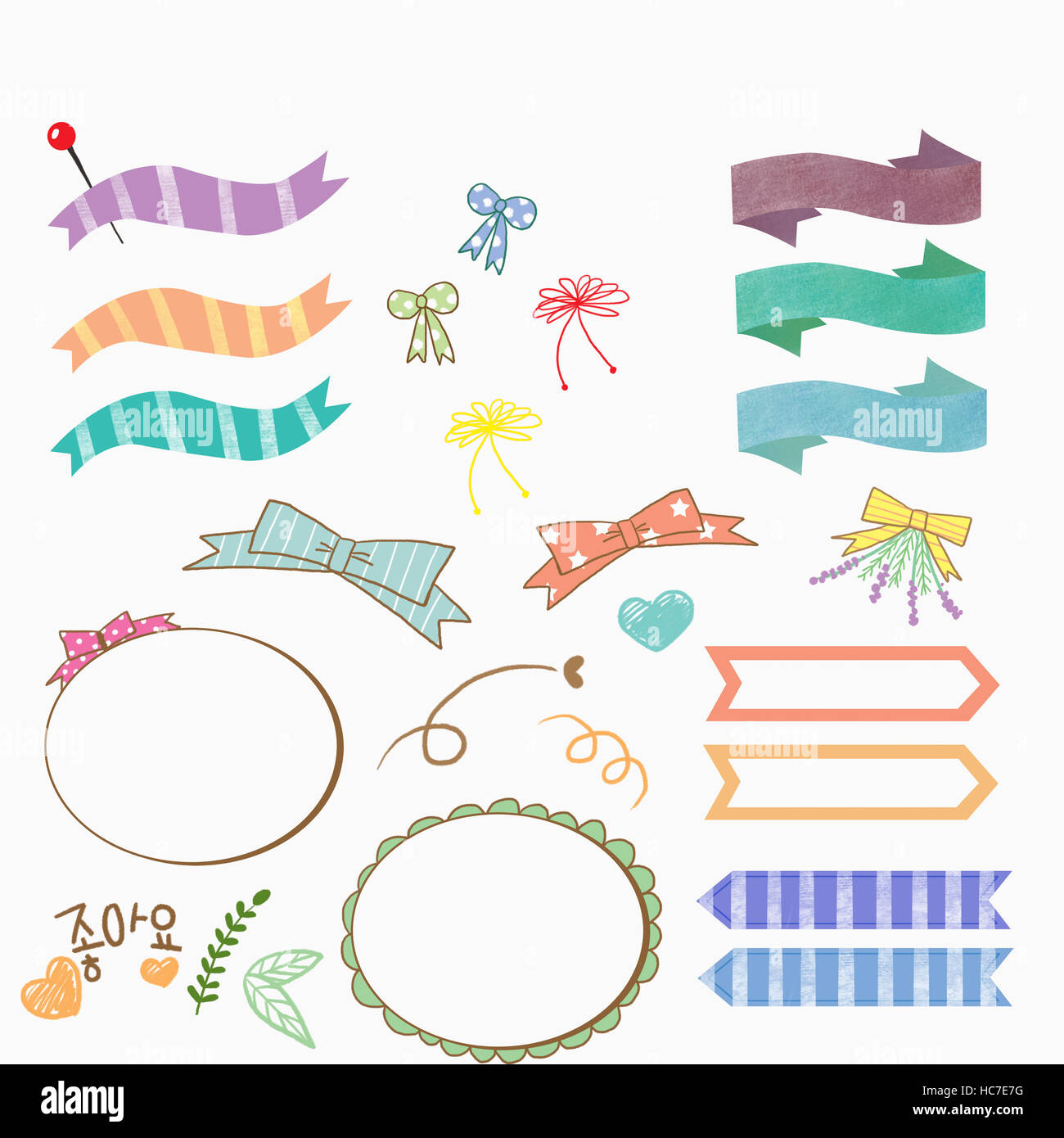 Various labels and stickers in illustration Stock Photo - Alamy