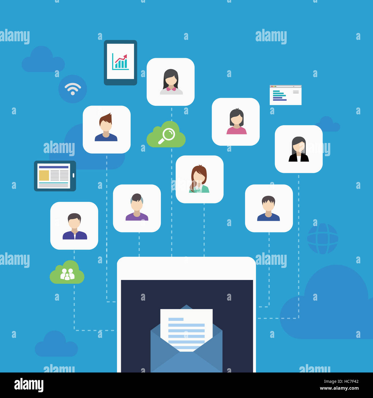 Mobile communication network in smart age Stock Photo - Alamy