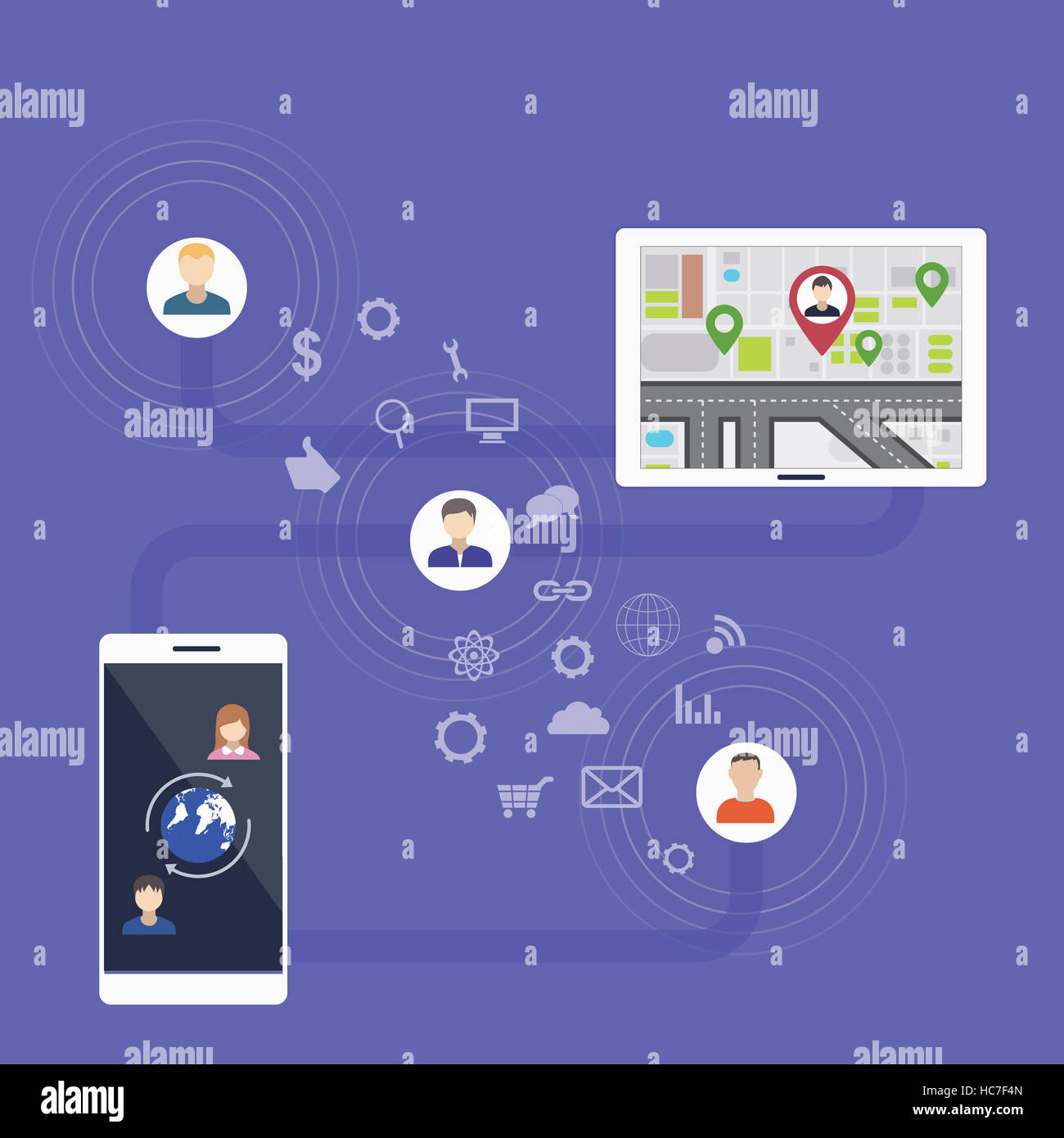 Global mobile communication in smart age Stock Photo - Alamy