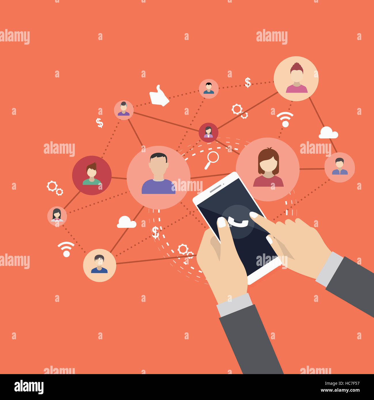 Mobile communication in smart era Stock Photo Alamy