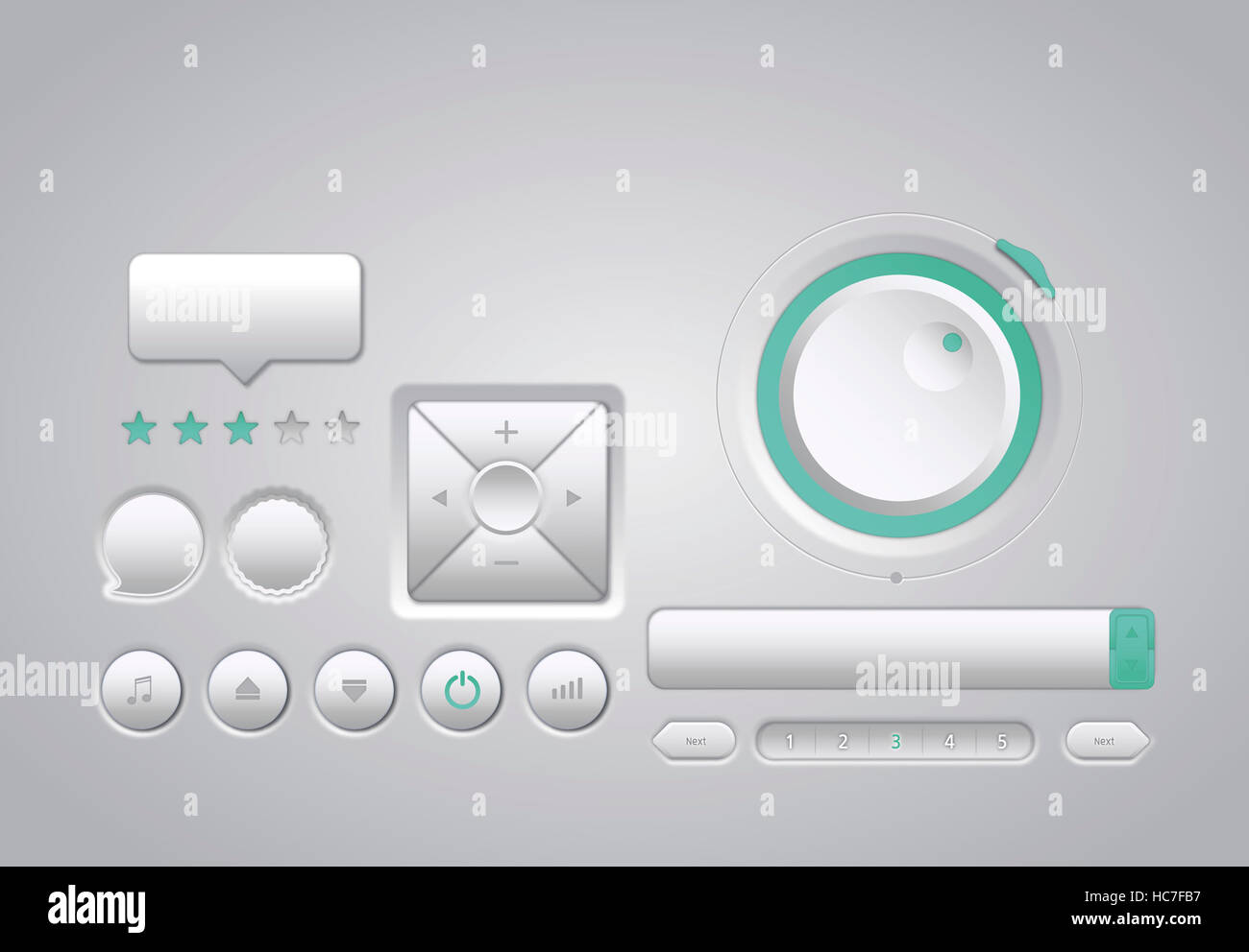 Set of control buttons and dial Stock Photo Alamy