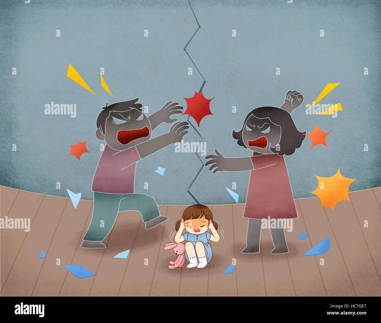 Illustration related to child abuse at home Stock Photo - Alamy