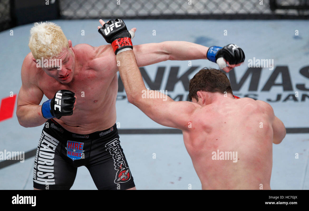 Michael Bisping, right, fights Jason Miller at The Ultimate Fighter 14