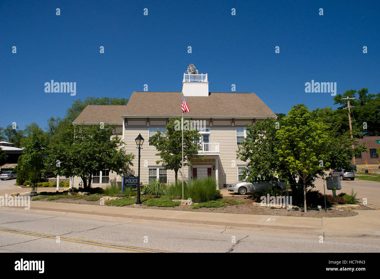 Police Department on South Cody Road, Le Claire, Scott County, Iowa, USA. Stock Photo