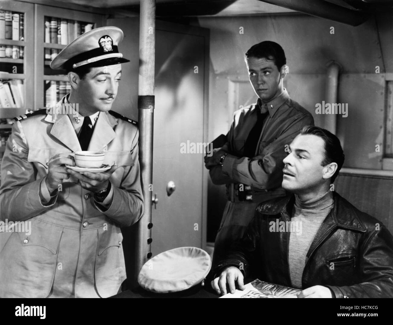 STAND BY FOR ACTION, from left, Robert Taylor, Richard Quine, Brian