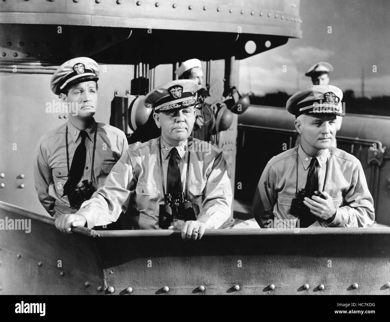 STAND BY FOR ACTION, from left William Tannen, Charles Laughton, Frank