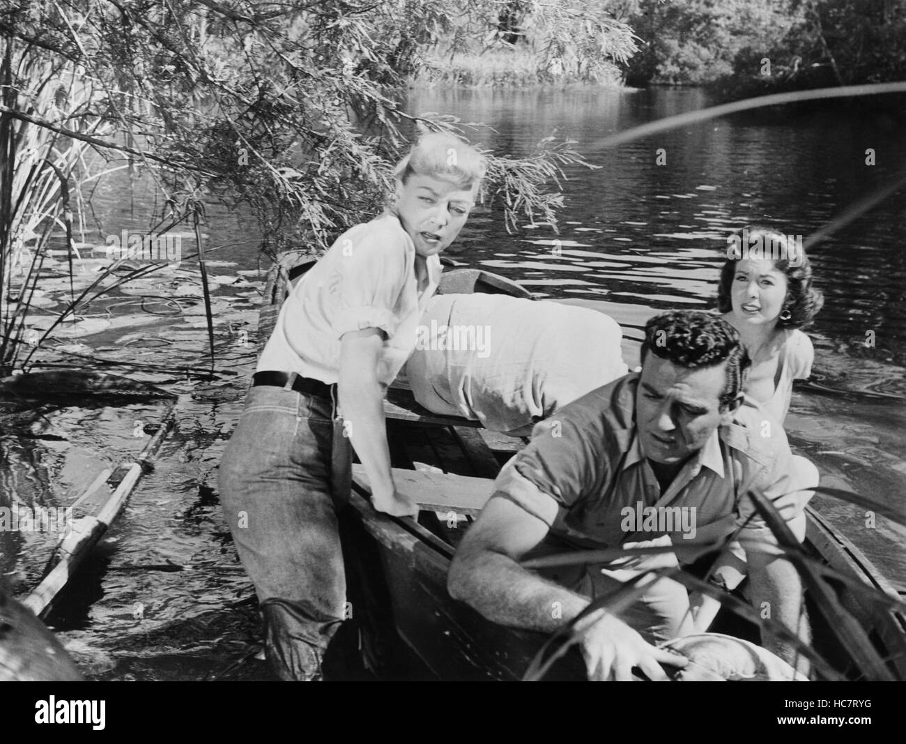 SWAMP WOMEN, from left, Marie Windsor, Mike Connors, Carole Matthews ...