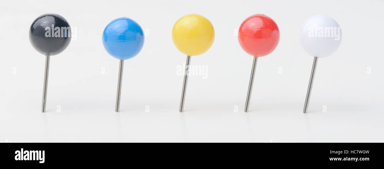 Pin-shaped or ball markers Stock Photo