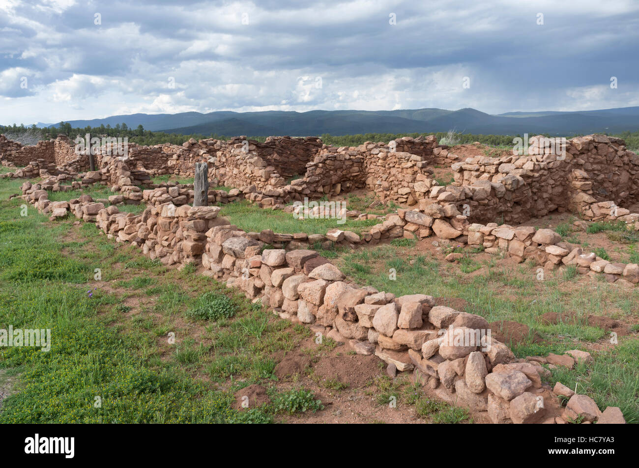 Pecos, New Mexico Ruined walls along Mission Ruins Trail at Pecos
