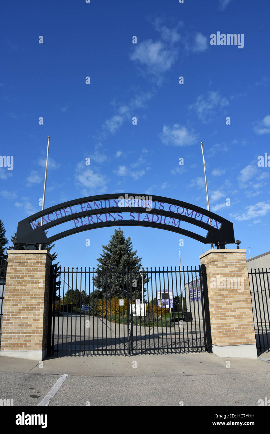 Perkins Football Stadium at University of Wisconsin - Whitewater, Whitewater, Wisconsin Stock Photo
