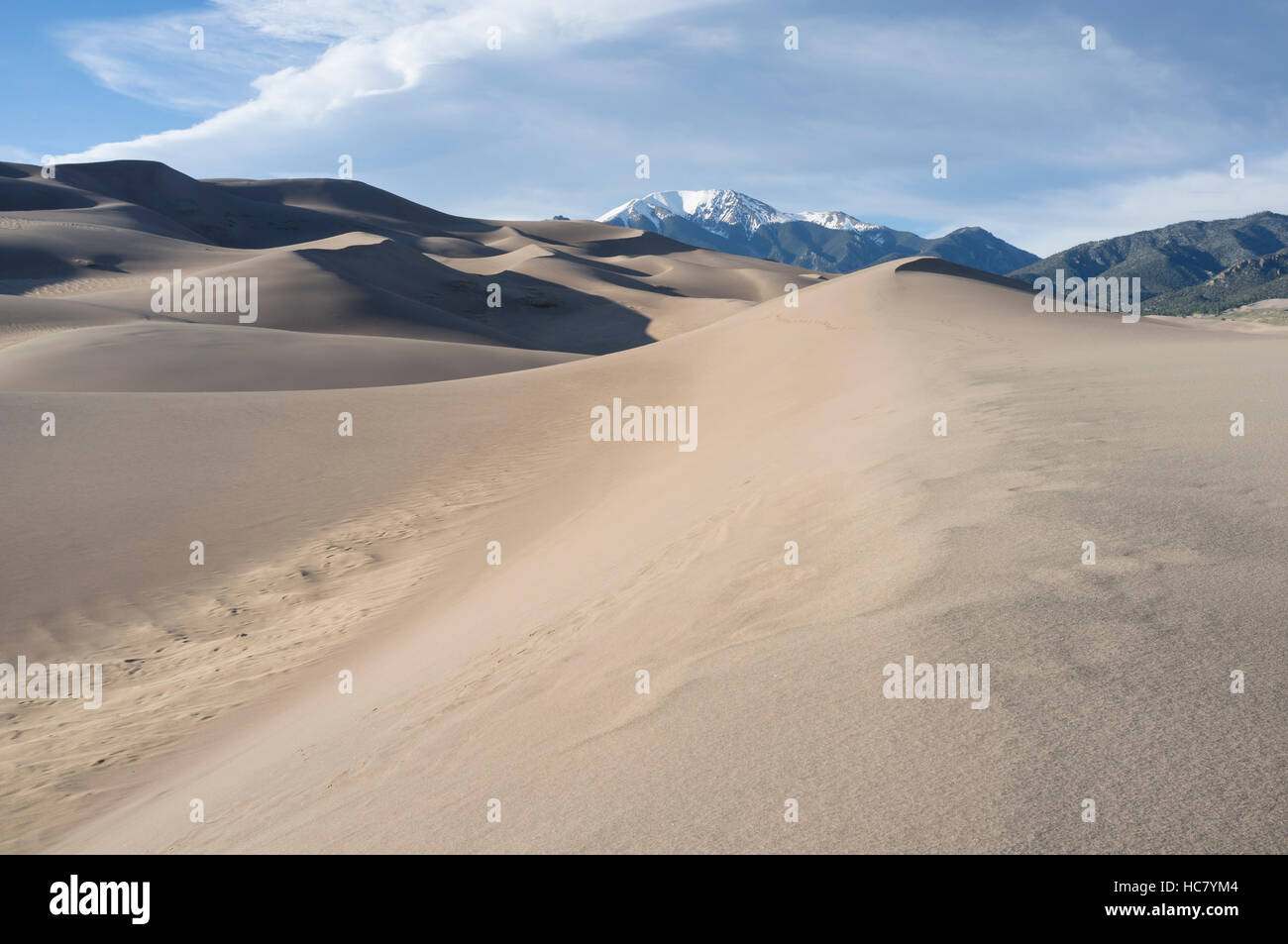 Saguache County, Colorado: High Dune at Great Sand Dunes National Park and Preserve. Stock Photo