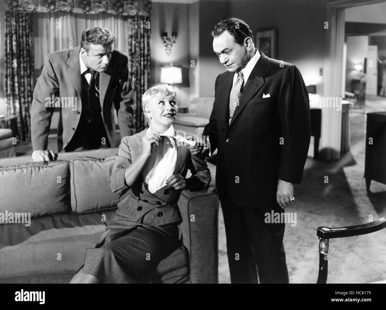TIGHT SPOT, from left Brian Keith, Ginger Rogers, Edward G. Robinson