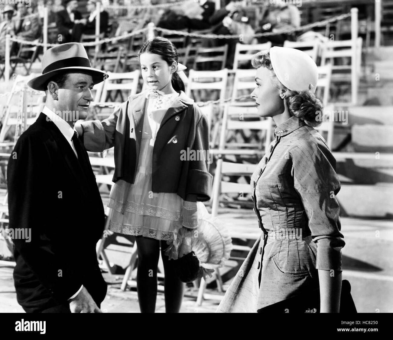 TROUBLE ALONG THE WAY, from left, John Wayne, Sherry Jackson,