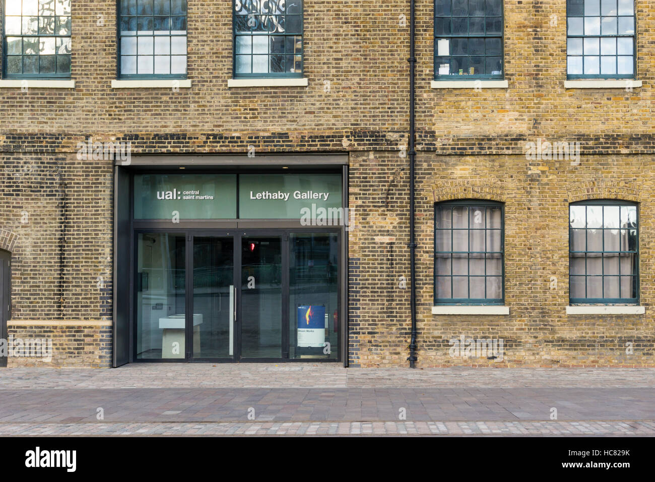 University of the Arts London, Central Saint Martins Lethaby Gallery in Granary Square at King's Cross, London. Stock Photo