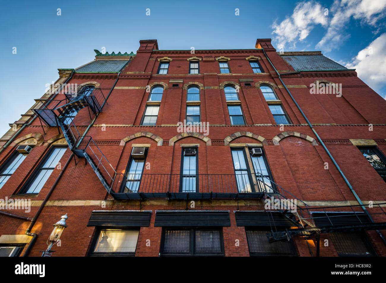 Historic buildings on Bunker Hill, in Charlestown, Boston