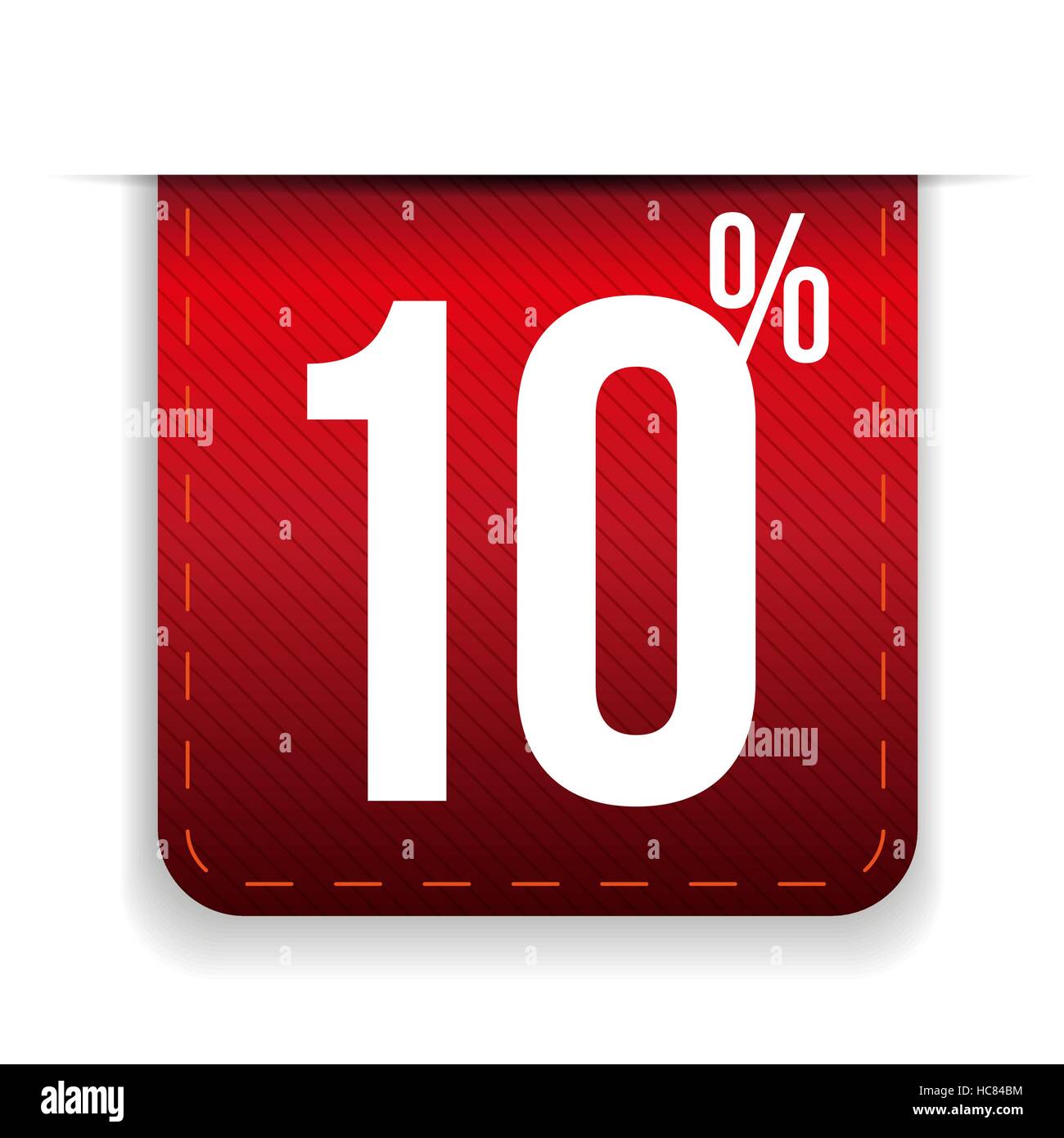 Ten percent off ribbon red Stock Vector