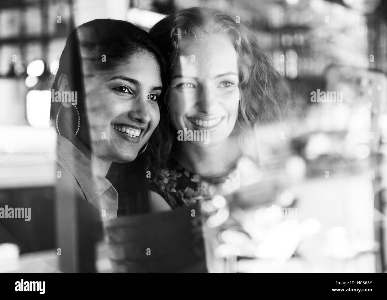 Young Women Taking Pictures Concept Stock Photo