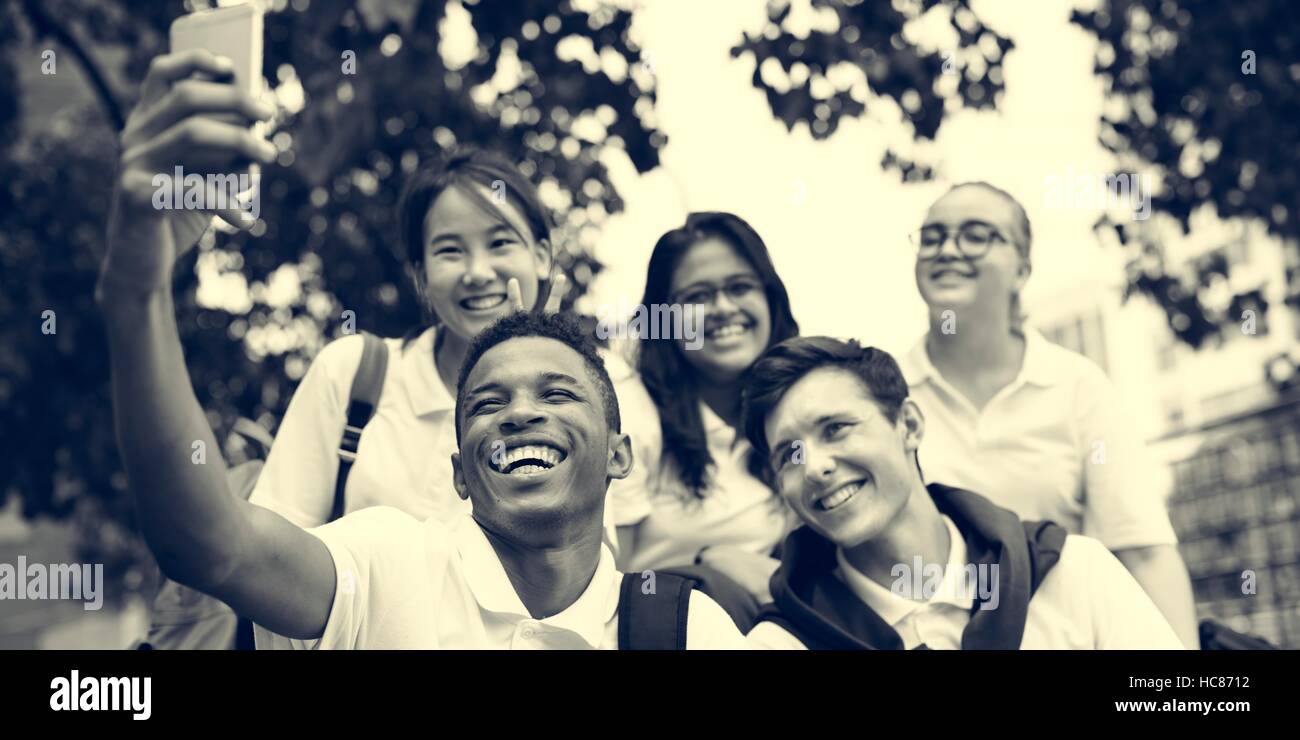 Diversity Students Friends Happiness Concept Stock Photo