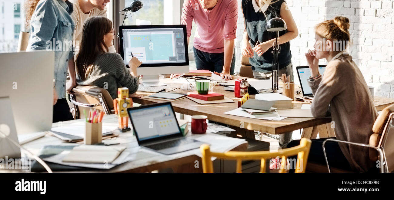 Teamwork Discussion Meeting Brainstorming Start up Concept Stock Photo ...
