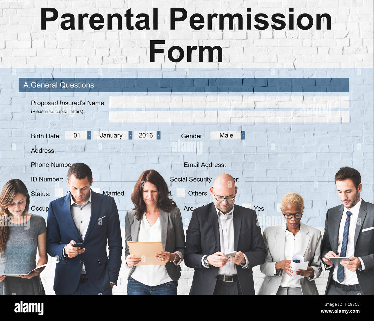 Parental Permission Form Consent Endorsement Concept Stock Photo