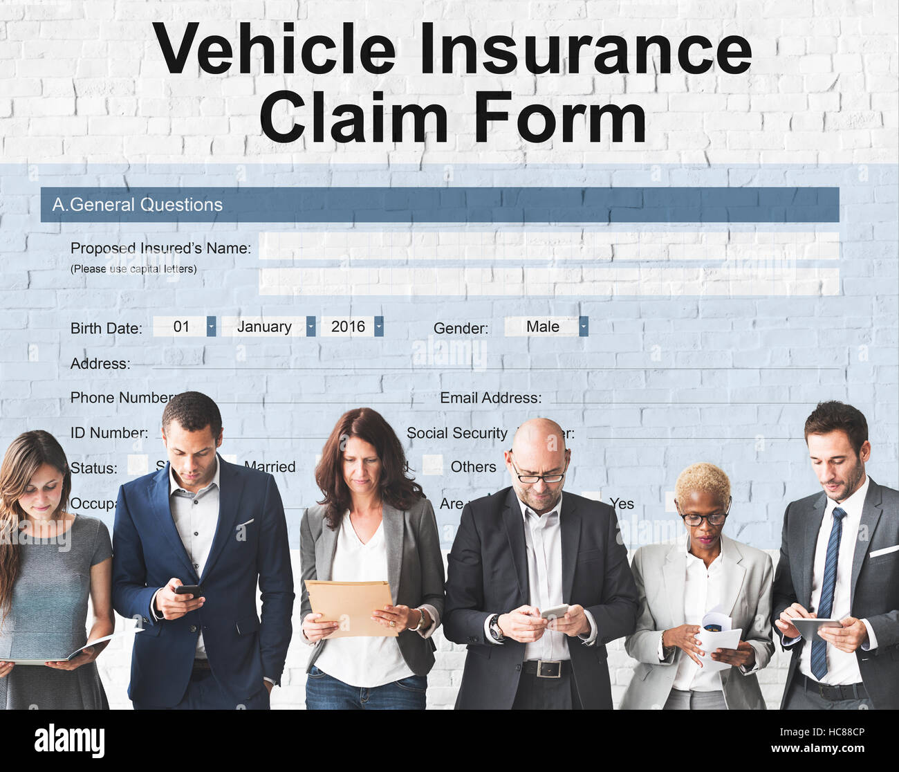 Vehicle Insurance Claim Form Concept Stock Photo - Alamy