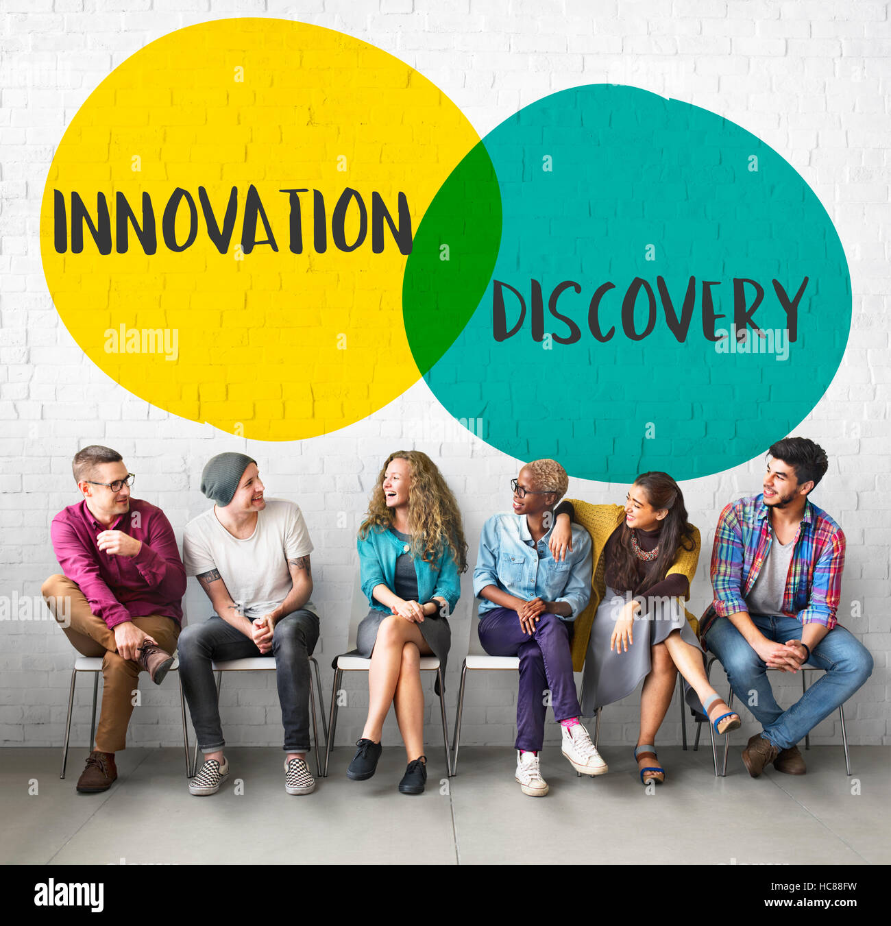 Innovation Discovery Ideas Motivation Circles Concept Stock Photo - Alamy