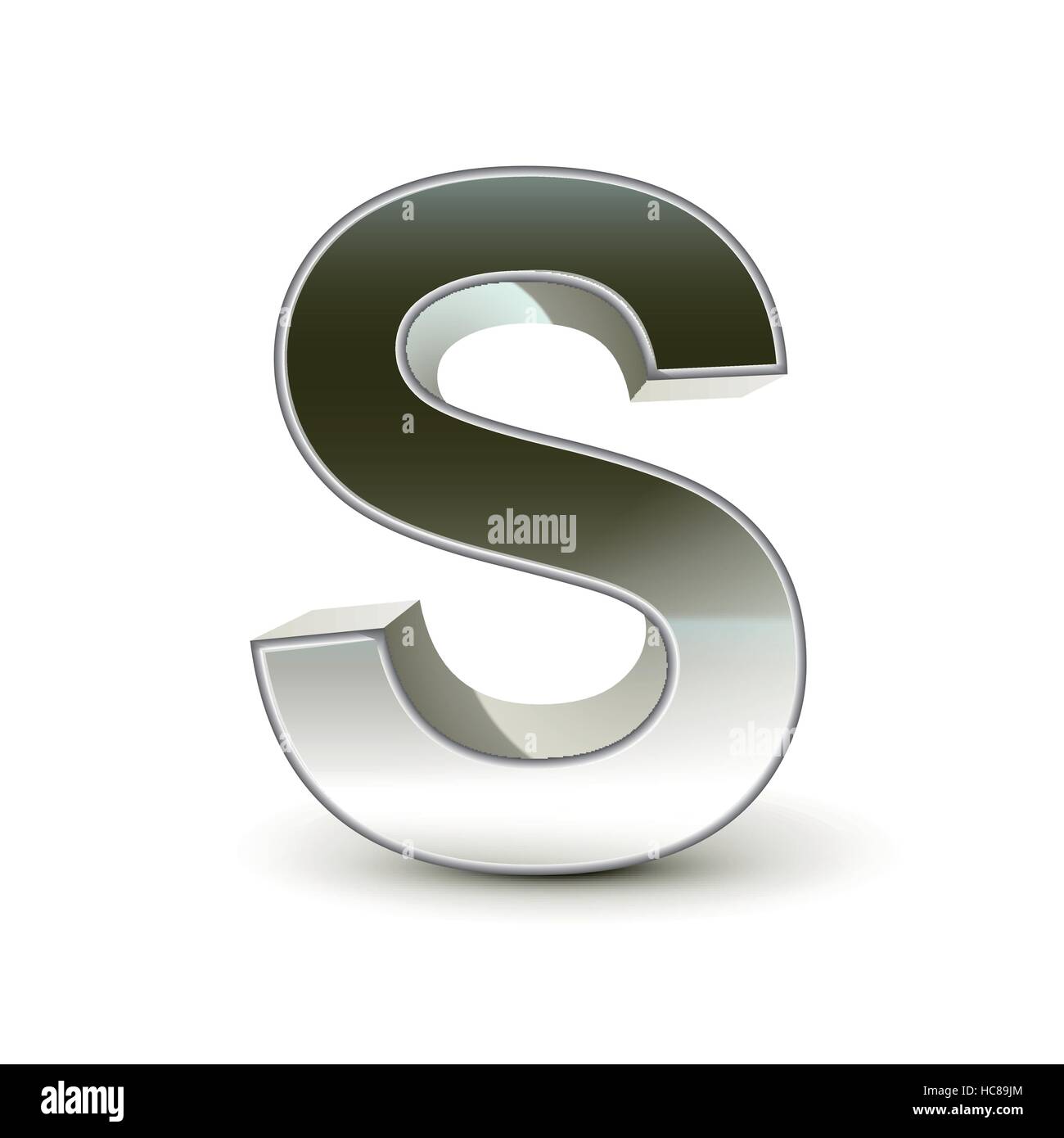 3d silver steel letter S isolated white background Stock Vector Image ...