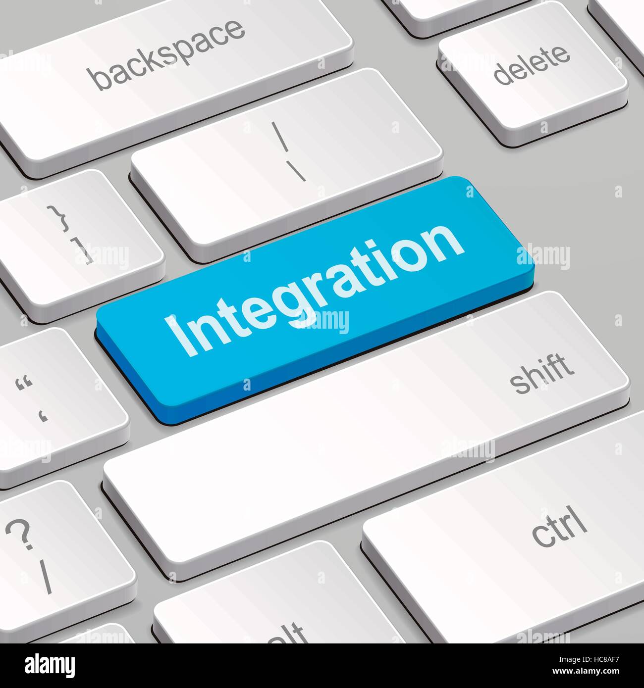 message on keyboard enter key, for integration concepts Stock Vector