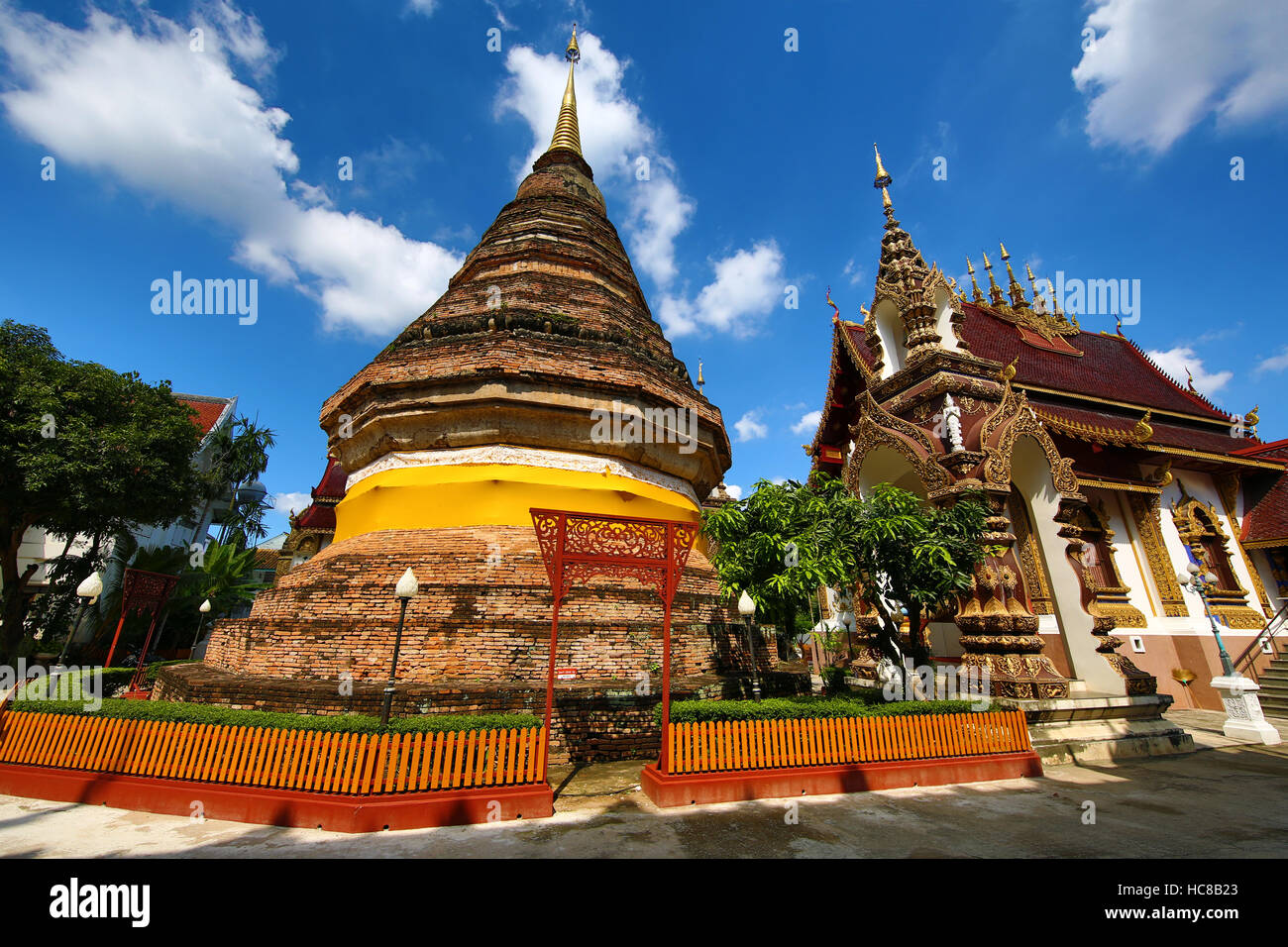 Wat Saen Muang Ma Luang (Wat Hua Khuang) Temple in Chiang Mai, Thailand Stock Photo