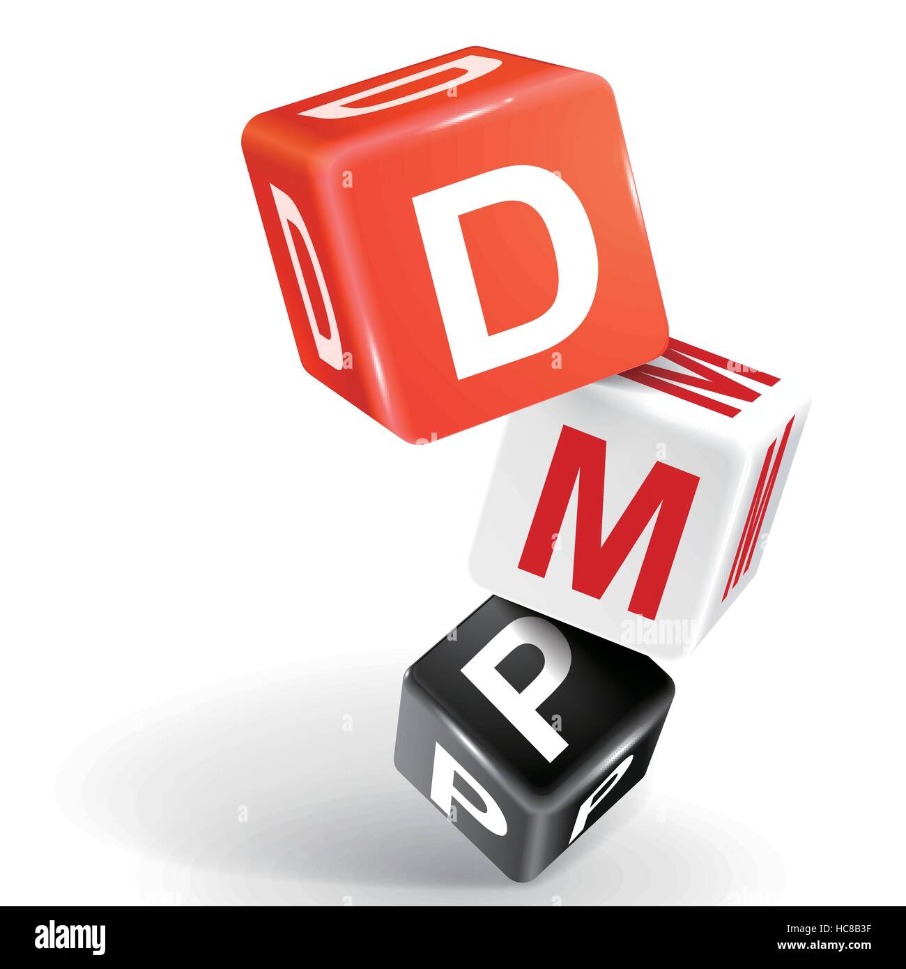 vector 3d dice with word DMP debt management plan on white background ...
