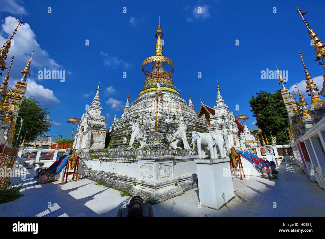 Chedi at Wat Saen Fang Temple in Chiang Mai, Thailand Stock Photo