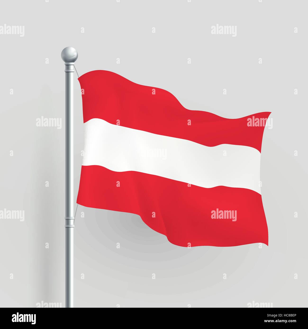 3d vector Austria flag blowing in a breeze Stock Vector