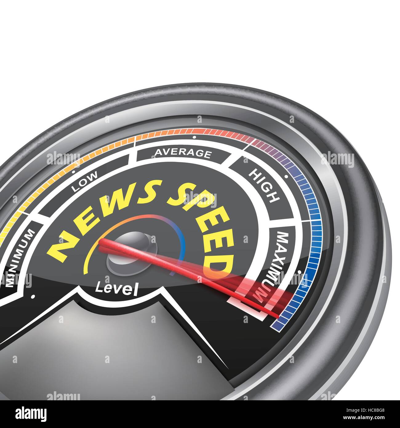 vector news speed conceptual meter indicator isolated on white ...