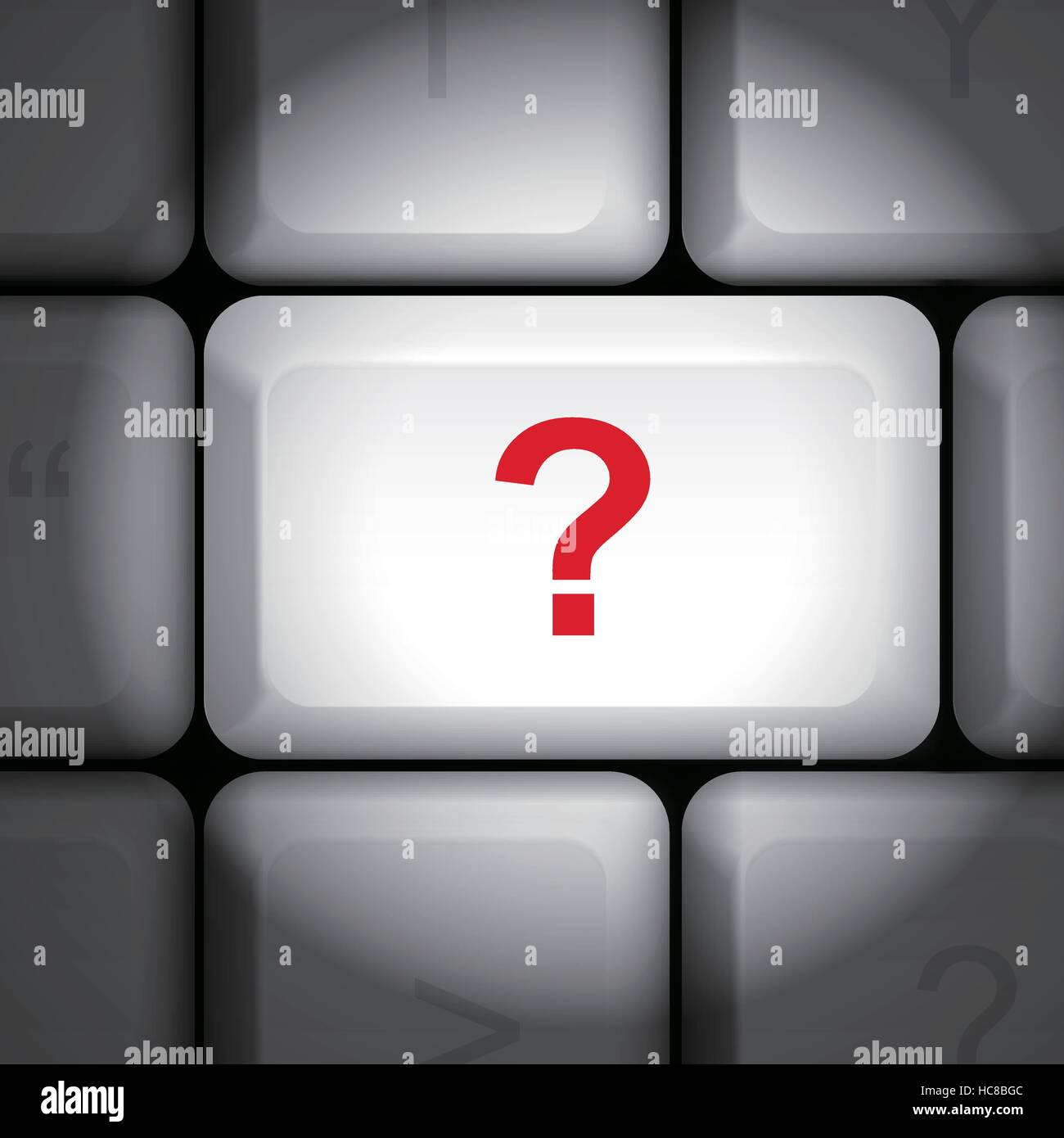 message on keyboard enter key, for question mark concepts Stock Vector