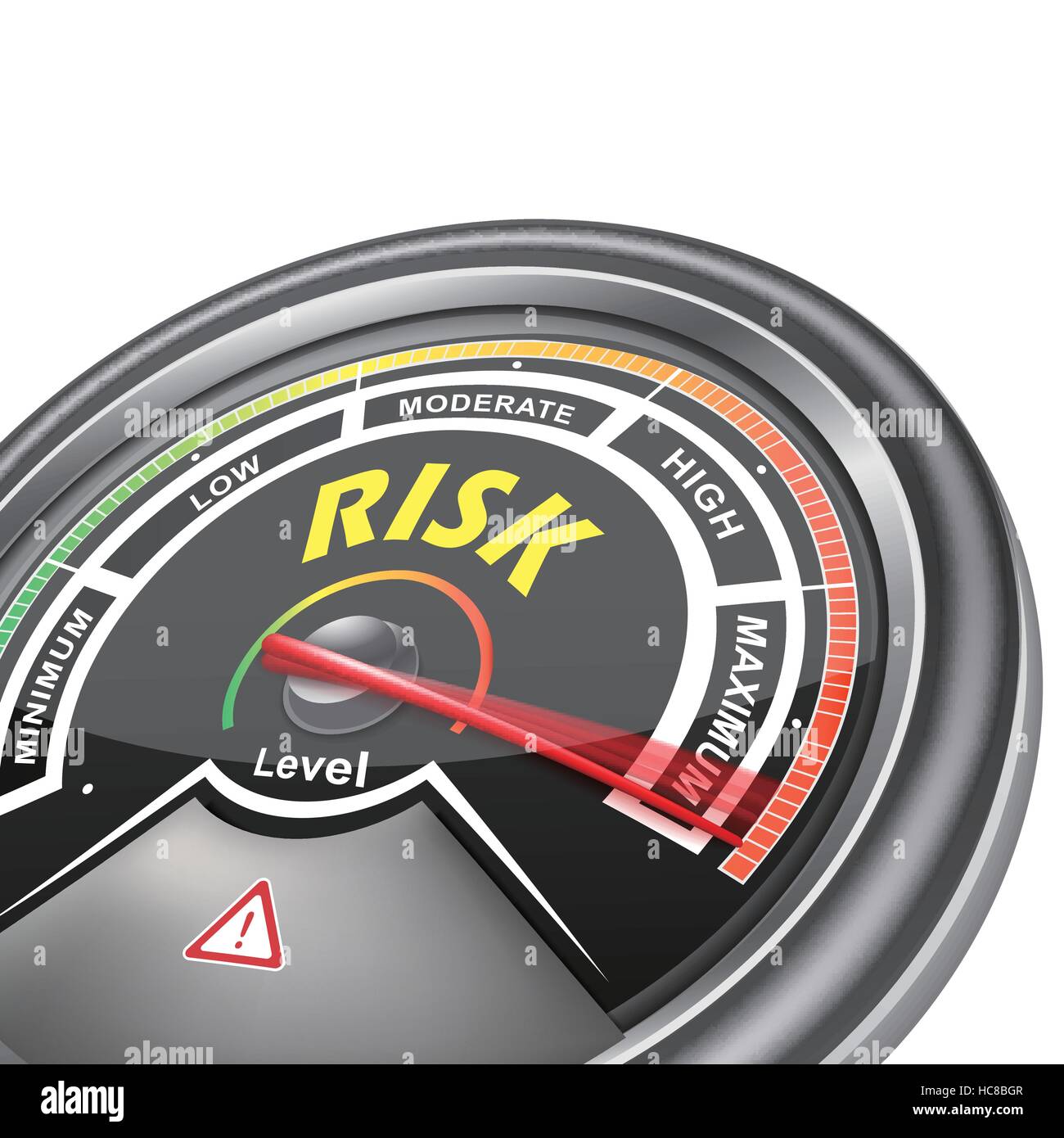 efficiency level conceptual meter indicate hundred percent, isolated on white background Stock Vector