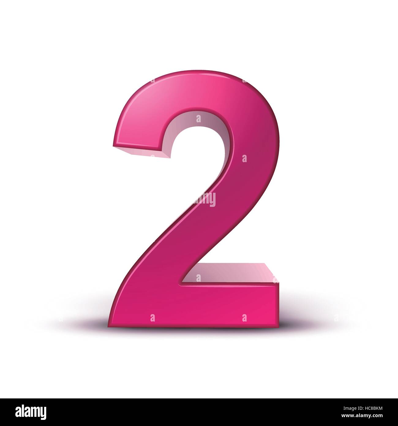 3d shiny pink number 2 on white background Stock Vector Image & Art - Alamy