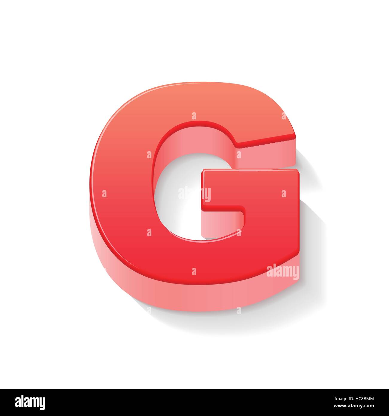 3d red letter G isolated white background Stock Vector Image & Art - Alamy