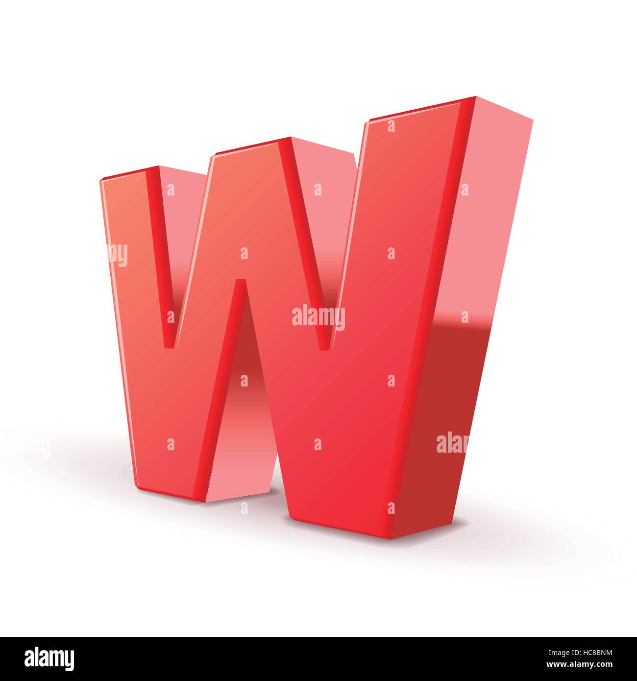 3d red letter W isolated white background Stock Vector Image & Art - Alamy