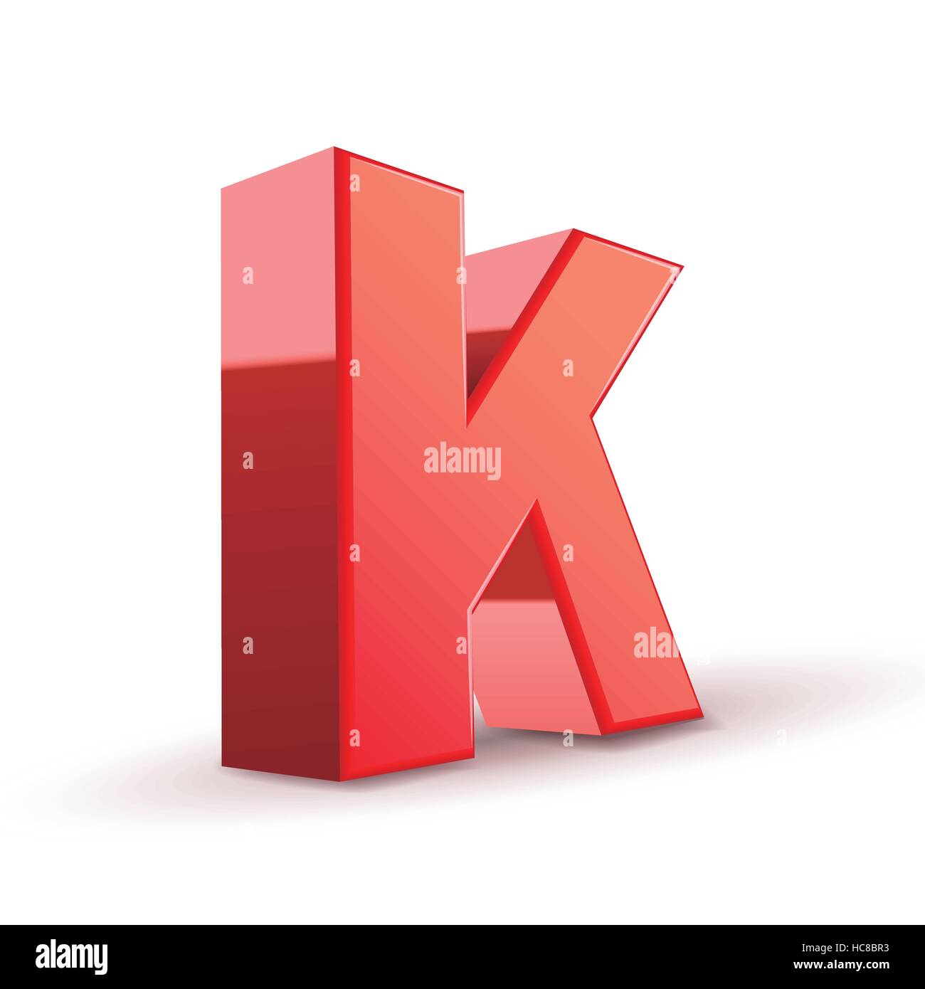 3d red letter K isolated white background Stock Vector Image & Art - Alamy