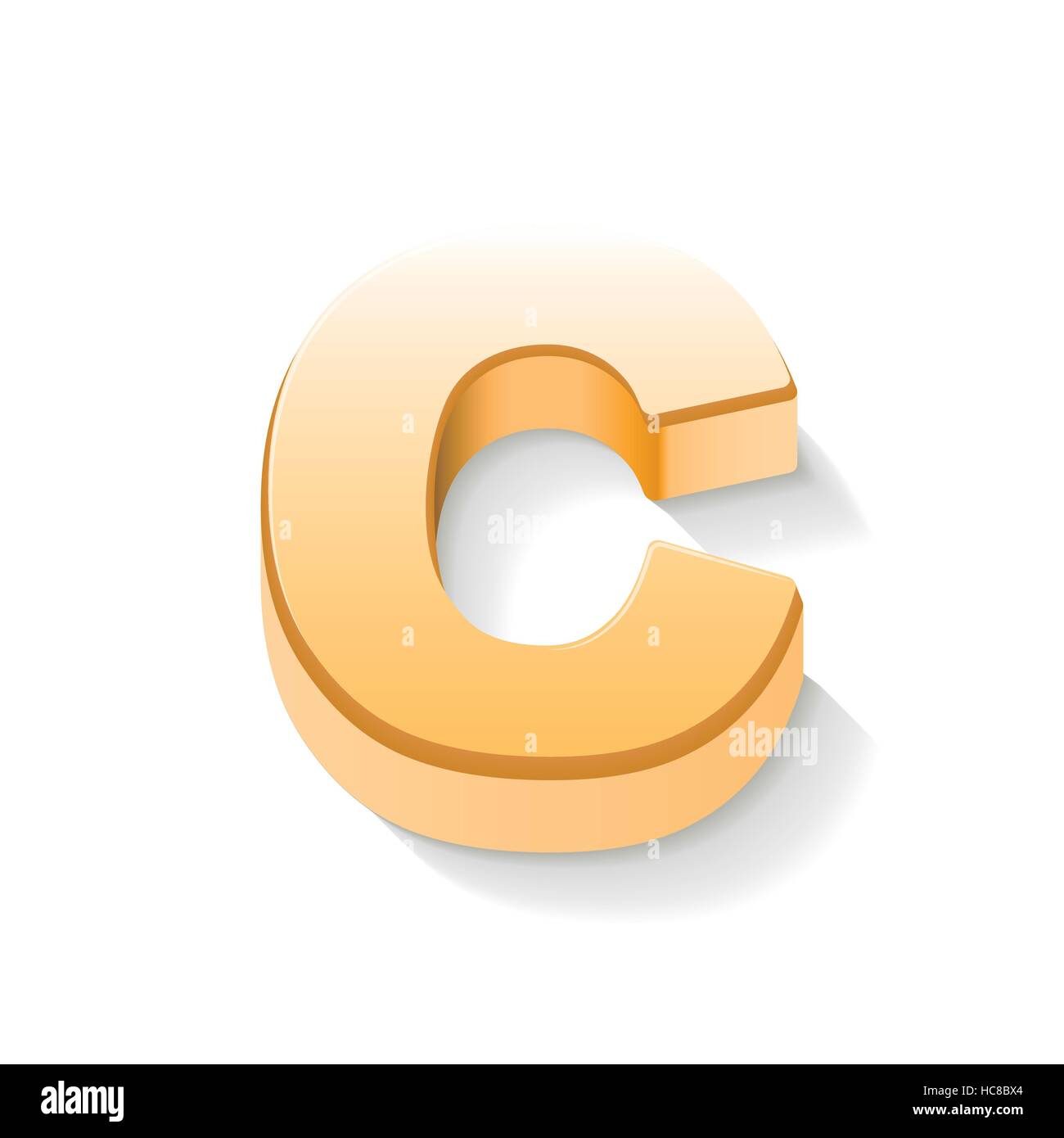 3d golden letter C isolated white background Stock Vector Image & Art ...
