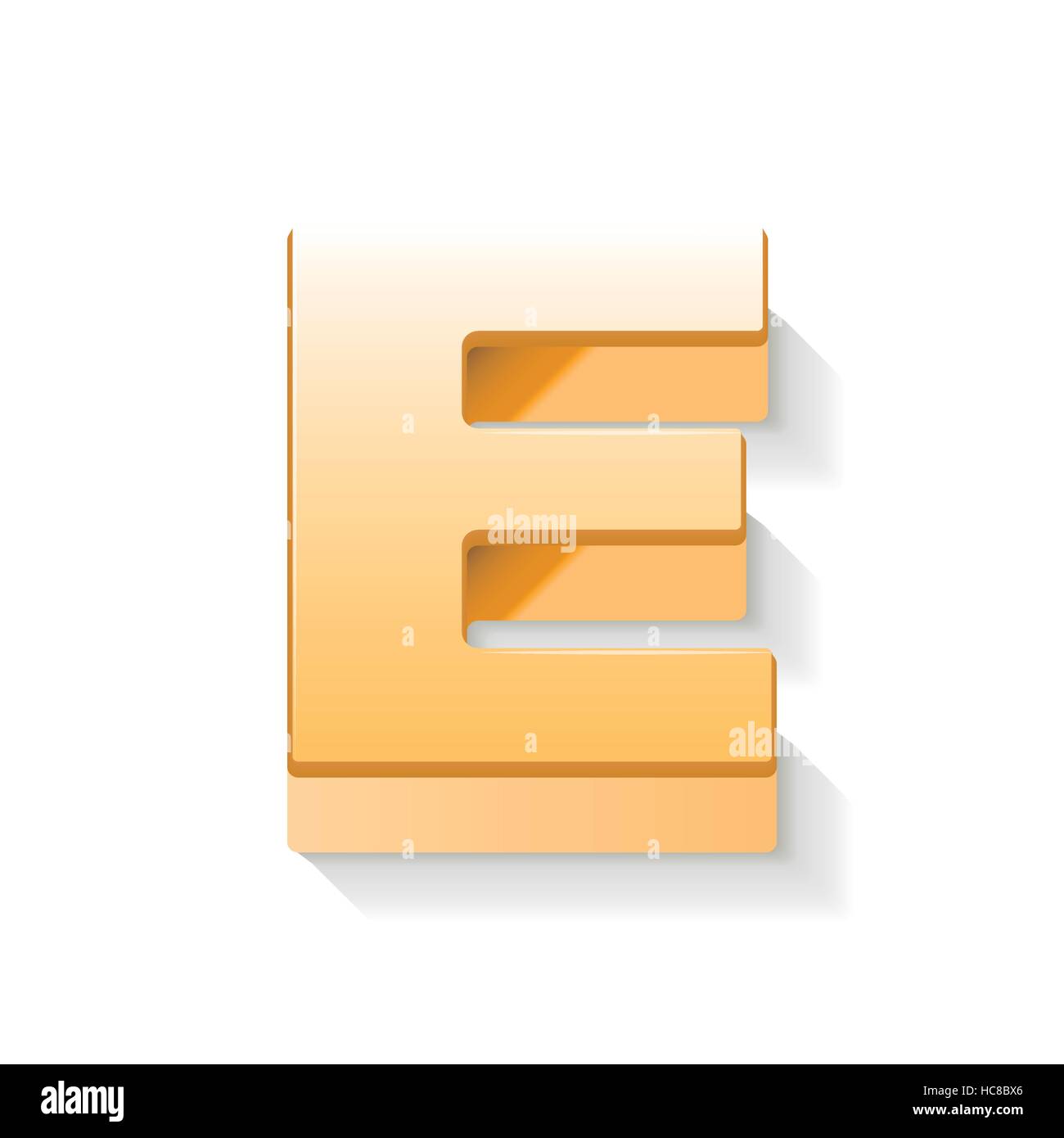3d golden letter E isolated white background Stock Vector Image & Art ...