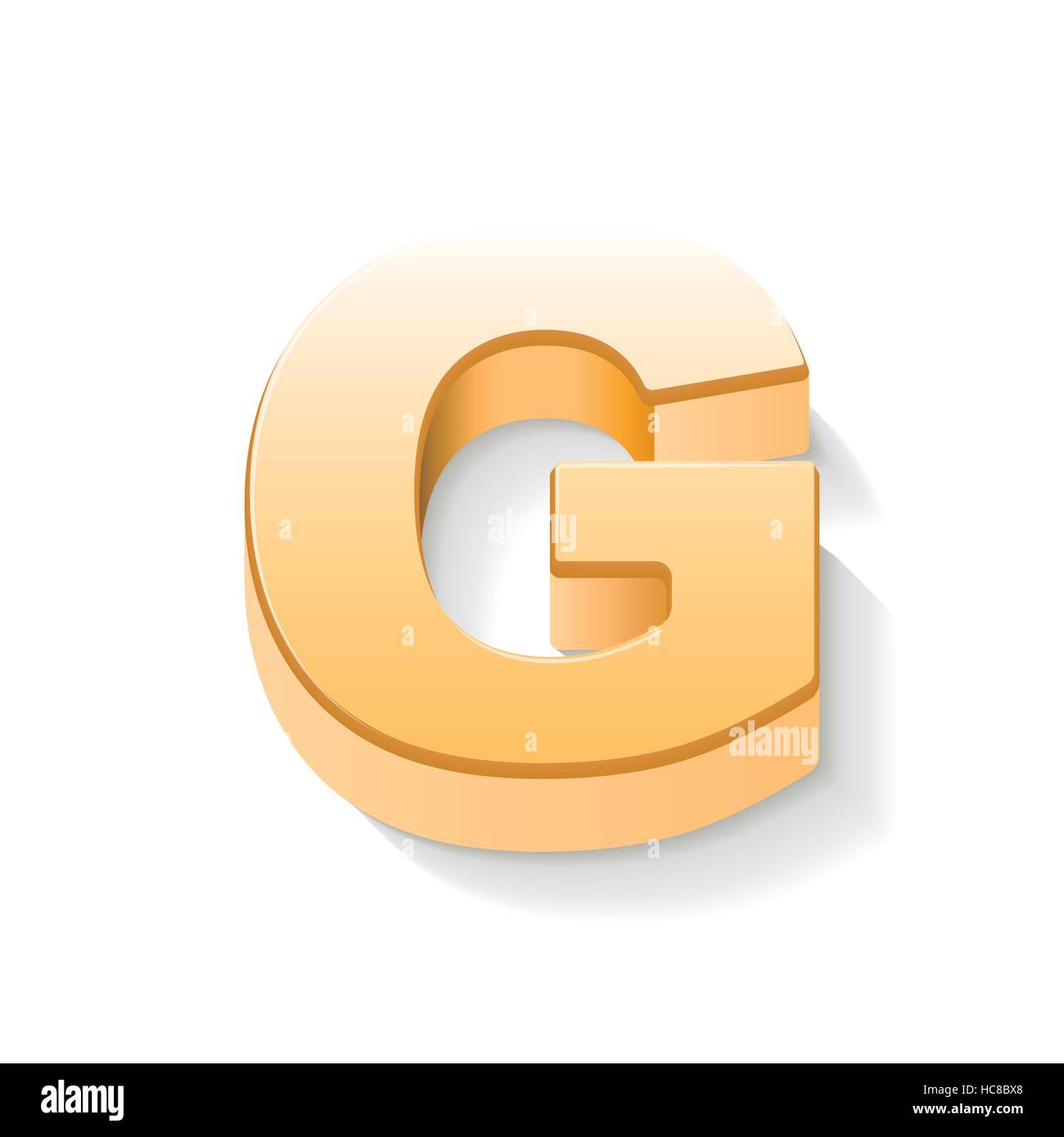 3d golden letter G isolated white background Stock Vector Image & Art ...